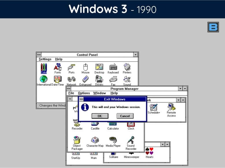 Windows 3.0 and Windows 3.1 (1990 and 1992)